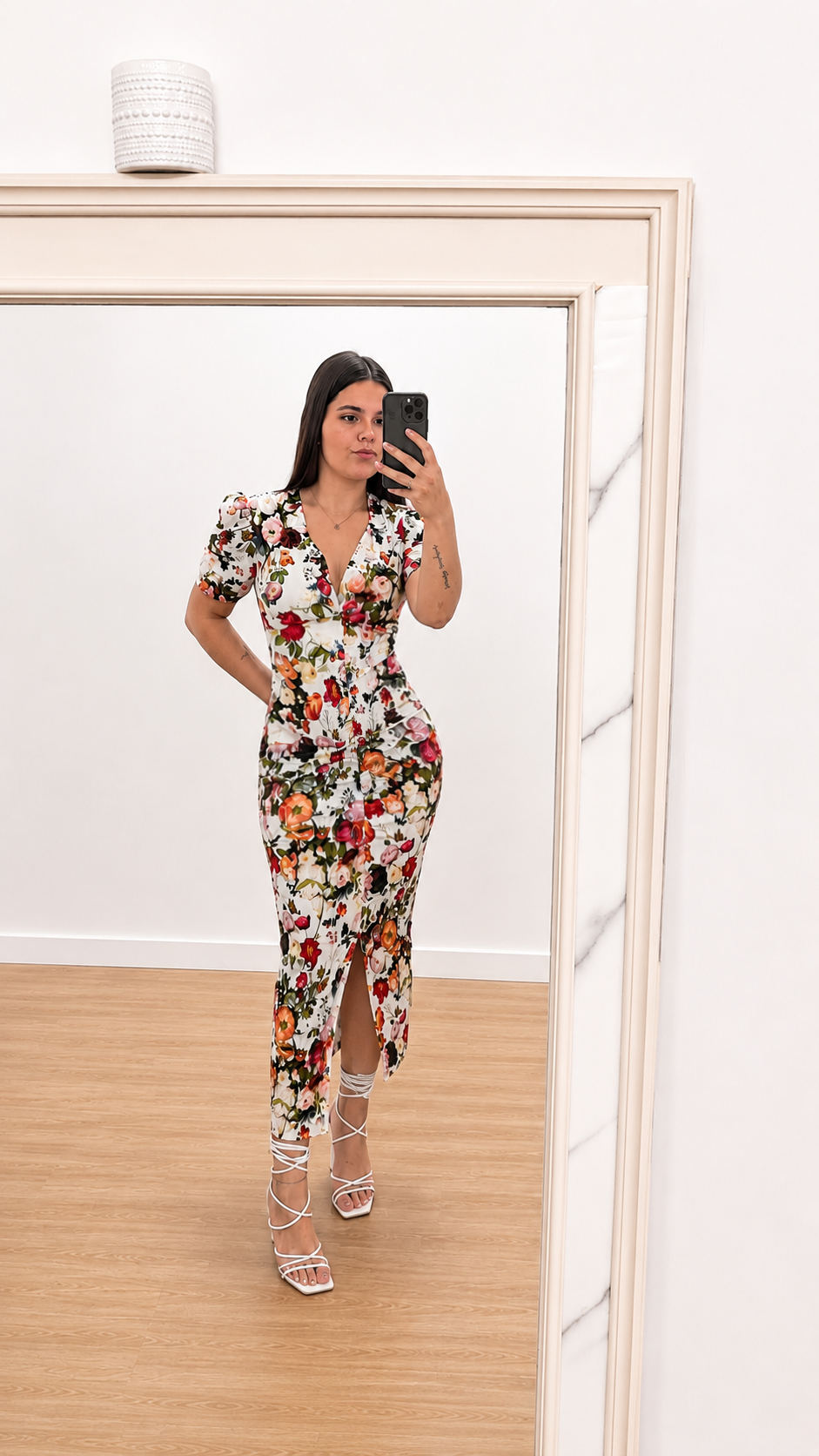 Abito longuette fiori